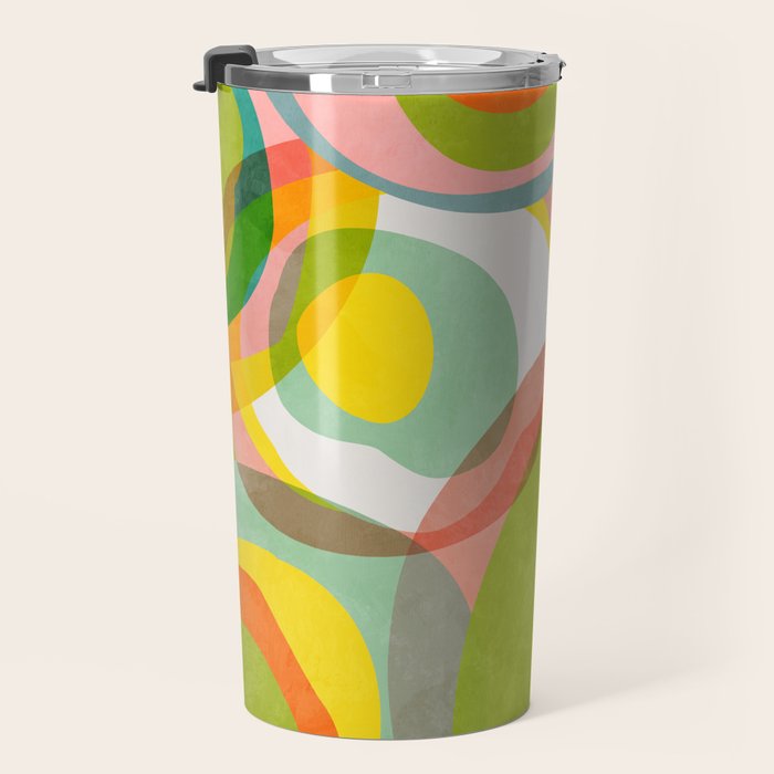 mid mod organic shapes abstract summer Travel Mug Gallery Image 3