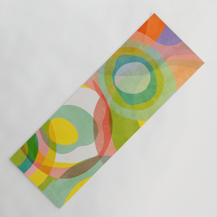 mid mod organic shapes abstract summer Yoga Mat Gallery Image 1