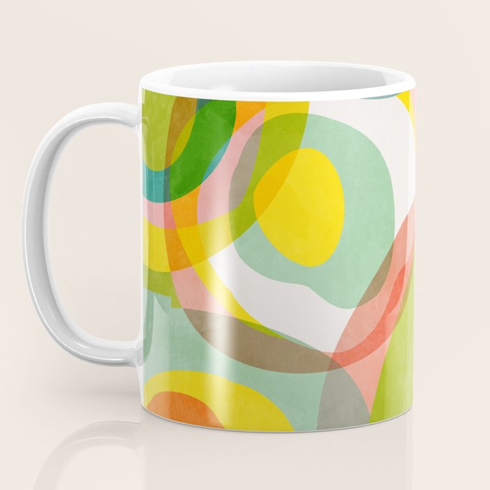 mid mod organic shapes abstract summer Coffee Mug Gallery Image 3
