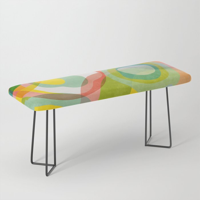 mid mod organic shapes abstract summer Bench Gallery Image 1