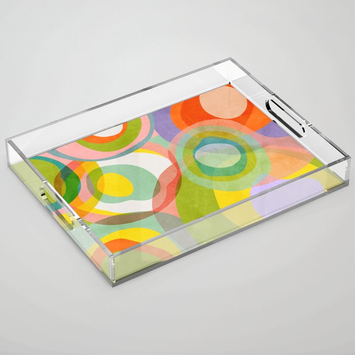 mid mod organic shapes abstract summer Acrylic Tray Gallery Image 1
