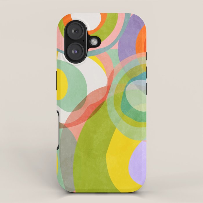 mid mod organic shapes abstract summer iPhone Case Gallery Image 1