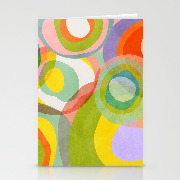 mid mod organic shapes abstract summer Stationery Card Gallery Image 1