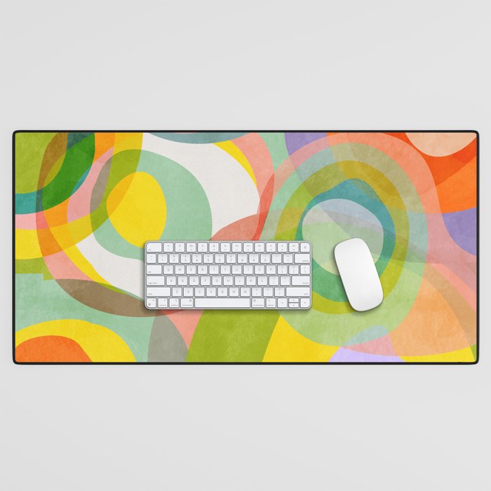 mid mod organic shapes abstract summer Desk Mat Gallery Image 1