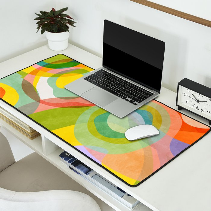 mid mod organic shapes abstract summer Desk Mat Gallery Image 2