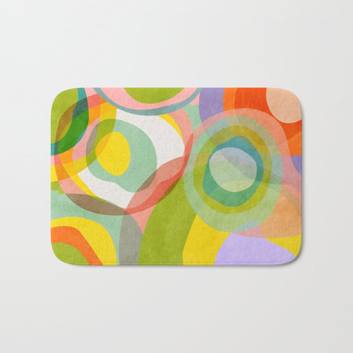 mid mod organic shapes abstract summer Bath Mat Gallery Image 1
