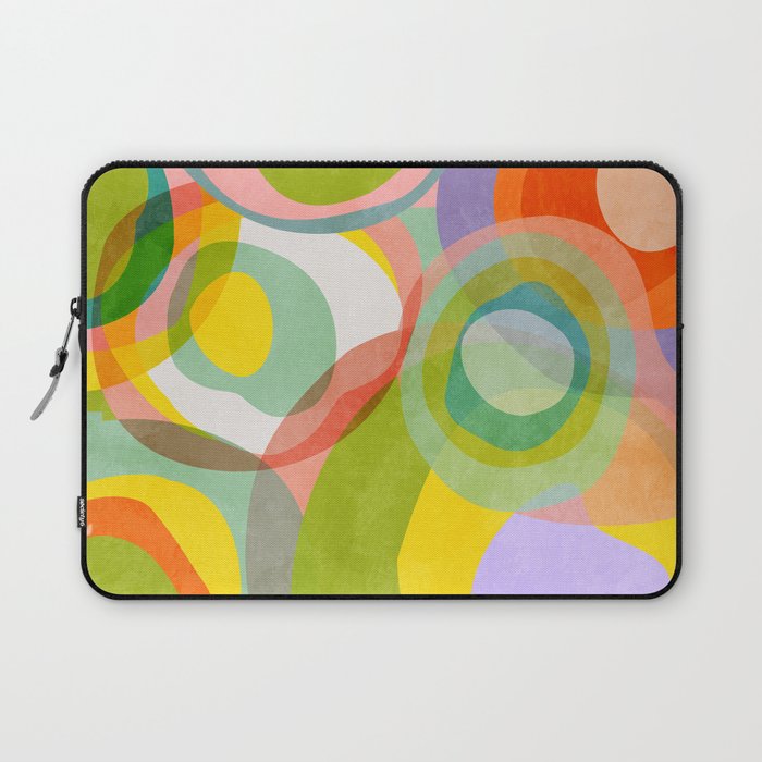 mid mod organic shapes abstract summer Laptop Sleeve Gallery Image 1
