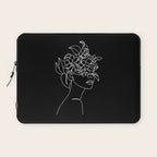 The Girl with the Flowers: Black & White Edition Laptop Sleeve Gallery Image 1