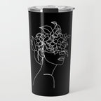 The Girl with the Flowers: Black & White Edition Travel Mug Gallery Image 1