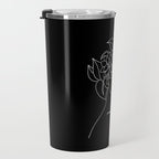The Girl with the Flowers: Black & White Edition Travel Mug Gallery Image 3
