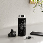 The Girl with the Flowers: Black & White Edition Water Bottle Gallery Image 4