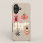 Festive Baubles With A Polar Bear iPhone Case Gallery Image 1