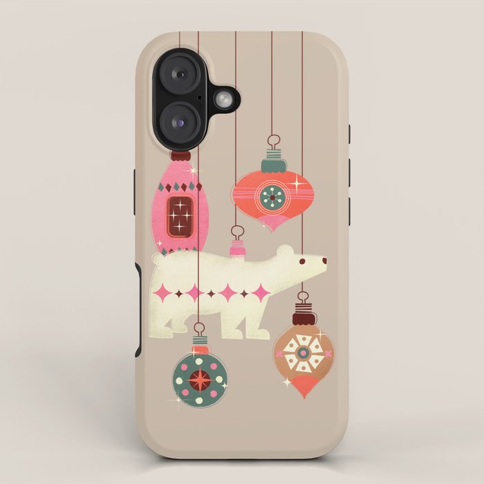 Festive Baubles With A Polar Bear iPhone Case Gallery Image 1