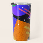Colorful retro 90s abstract memphis shape pattern Travel Mug Gallery Image 3