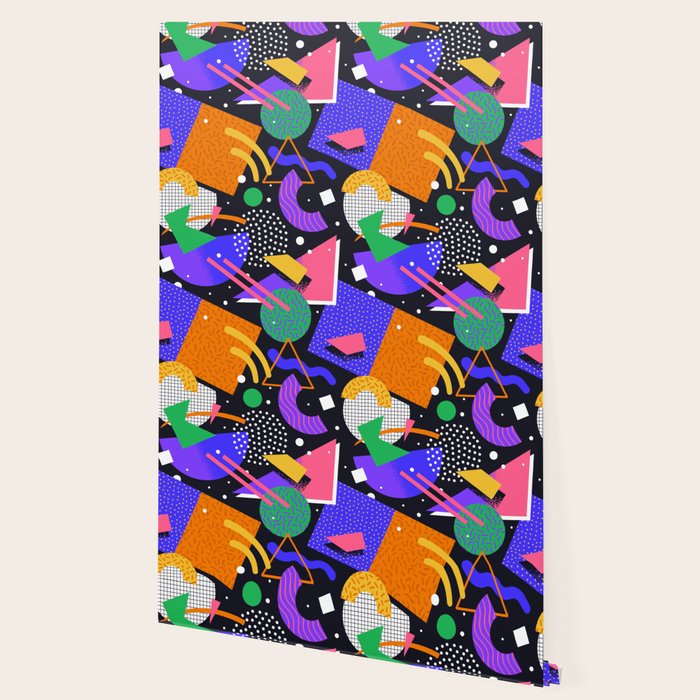 Colorful retro 90s abstract memphis shape pattern Wallpaper Gallery Image 2