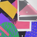 Colorful retro 90s abstract memphis shape pattern Wall Tapestry Gallery Image 3