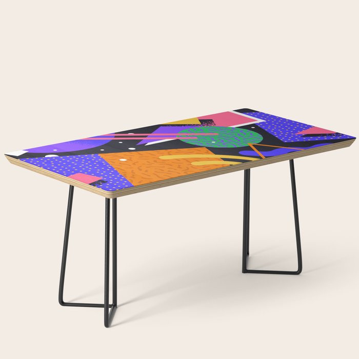 Colorful retro 90s abstract memphis shape pattern Coffee Table Gallery Image 1