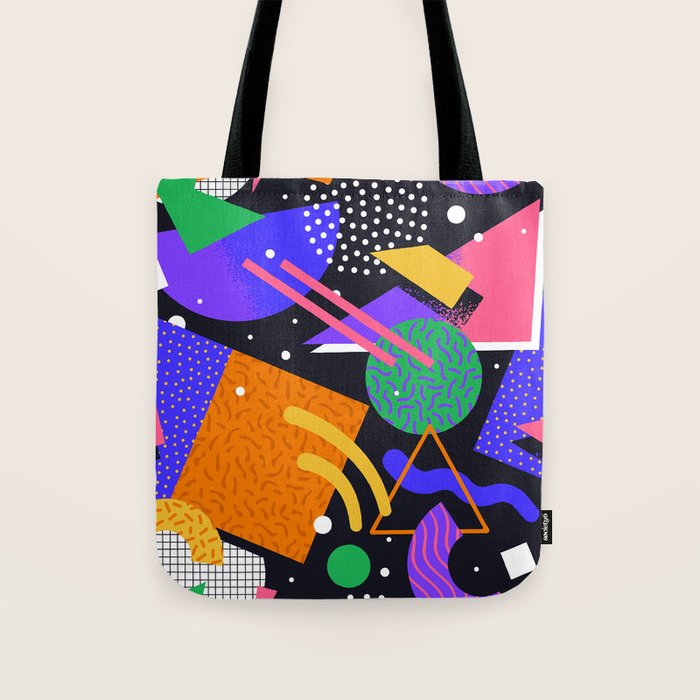 Colorful retro 90s abstract memphis shape pattern Tote Bag Gallery Image 1