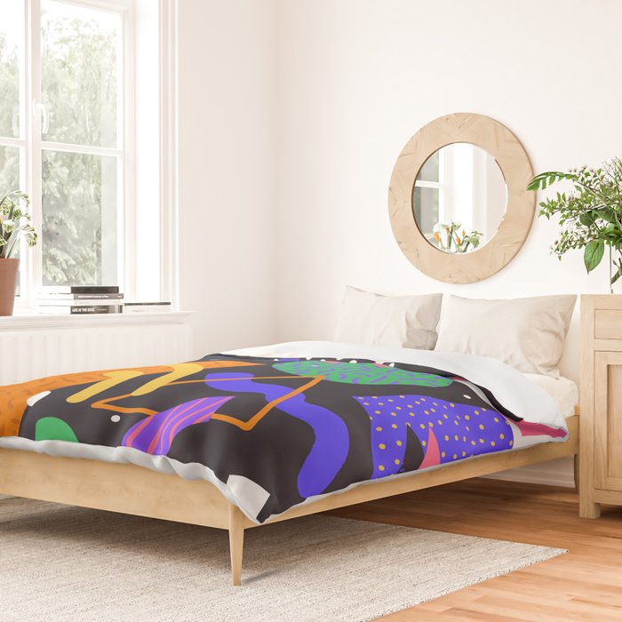 Colorful retro 90s abstract memphis shape pattern Duvet Cover Gallery Image 2
