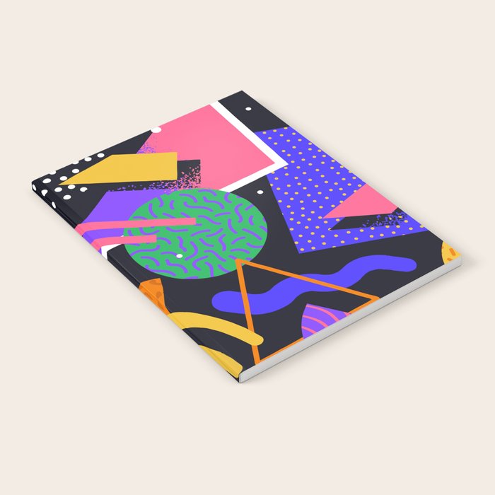 Colorful retro 90s abstract memphis shape pattern Notebook Gallery Image 2