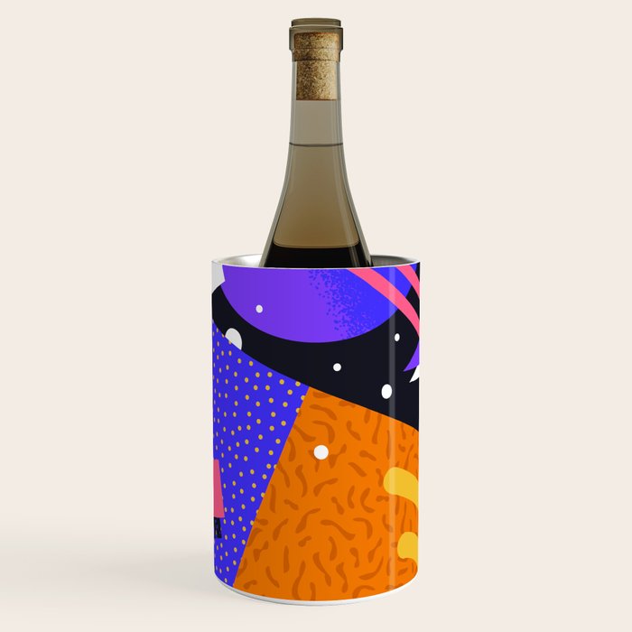 Colorful retro 90s abstract memphis shape pattern Wine Chiller Gallery Image 2
