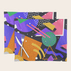 Colorful retro 90s abstract memphis shape pattern Placemat Gallery Image 1