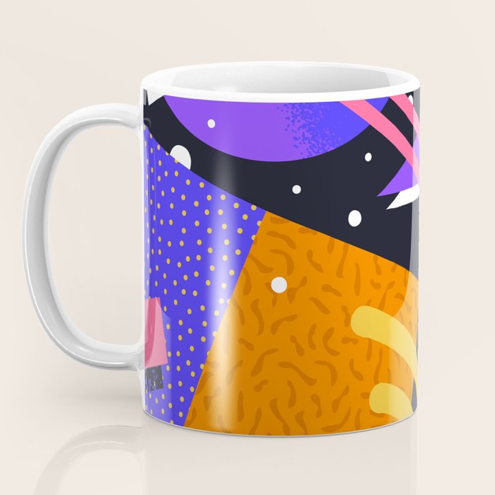 Colorful retro 90s abstract memphis shape pattern Coffee Mug Gallery Image 3