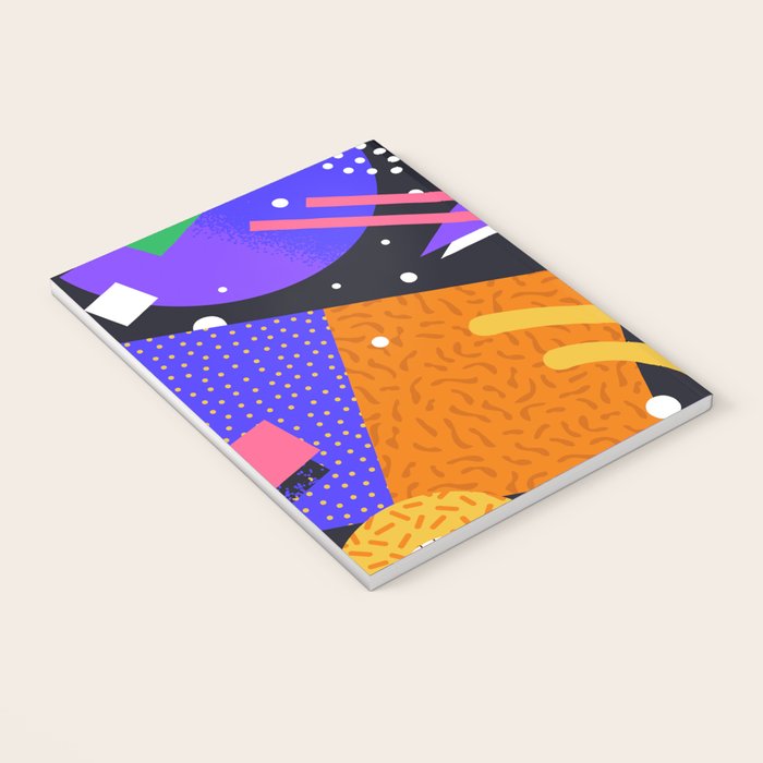 Colorful retro 90s abstract memphis shape pattern Notebook Gallery Image 3