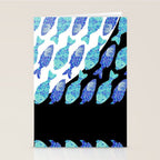 Indonesian Fish Duo - Navy & Turquoise Palette Stationery Card Gallery Image 2