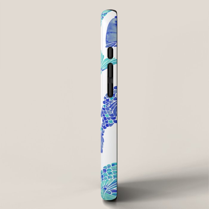 Indonesian Fish Duo - Navy & Turquoise Palette iPhone Case Gallery Image 2