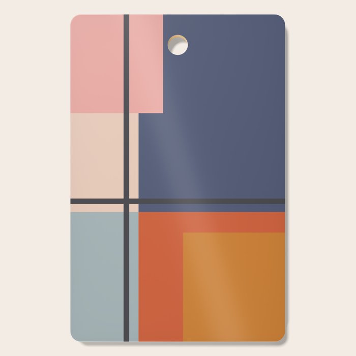 Mid Century Modern Retro Color Blocks 1 Cutting Board Gallery Image 1