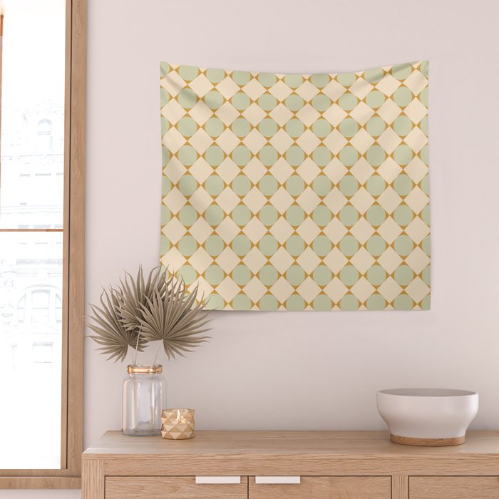 Retro Geometric Pattern III Wall Tapestry Gallery Image 2