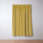 Minimal Arch XLIX Ochre Yellow Modern Geometric Lines Window Curtain Gallery Image 3