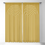 Minimal Arch XLIX Ochre Yellow Modern Geometric Lines Window Curtain Gallery Image 5