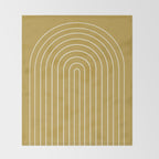 Minimal Arch XLIX Ochre Yellow Modern Geometric Lines Throw Blanket Gallery Image 2
