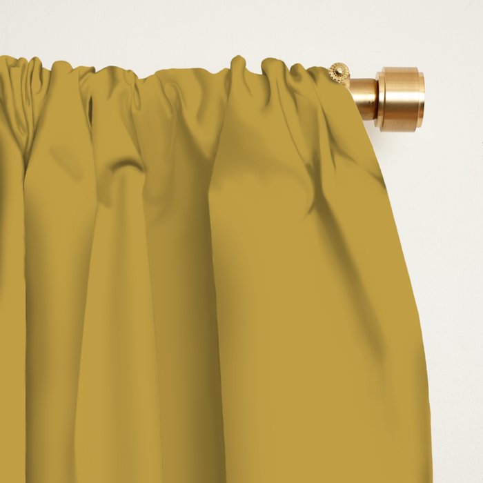 Minimal Arch XLIX Ochre Yellow Modern Geometric Lines Window Curtain Gallery Image 2