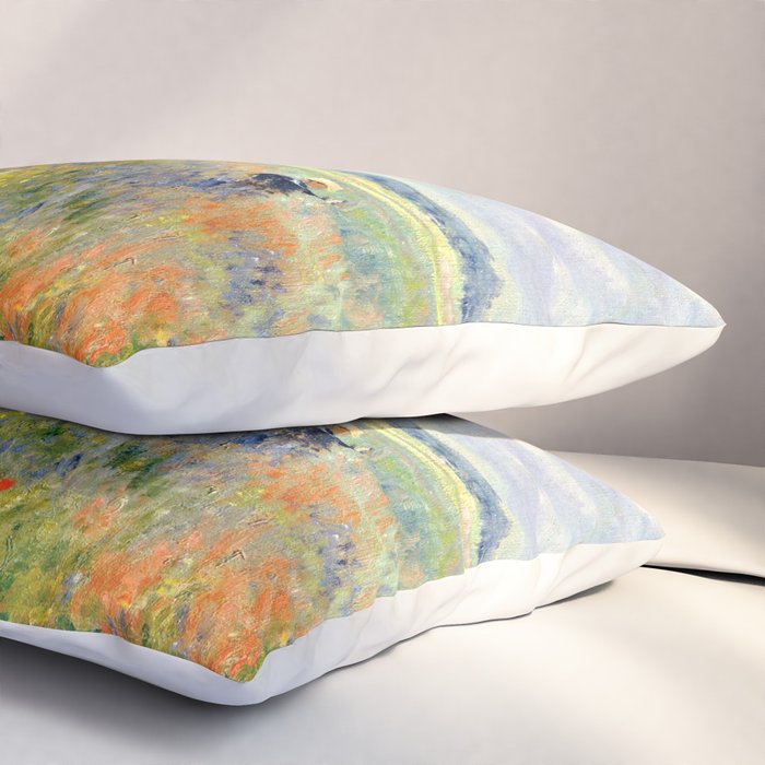Poppy Fields near Argenteuil by Claude Monet Pillow Sham Gallery Image 3
