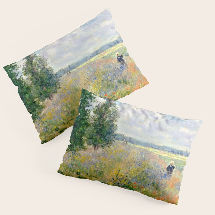Poppy Fields near Argenteuil by Claude Monet Pillow Sham Gallery Image 3