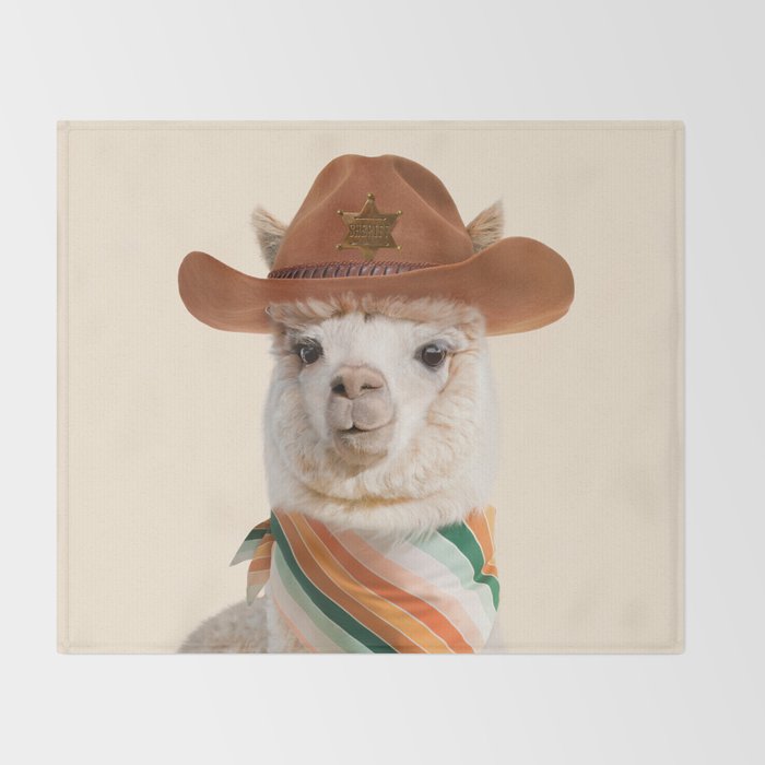 Cowboy Alpaca Throw Blanket Gallery Image 2