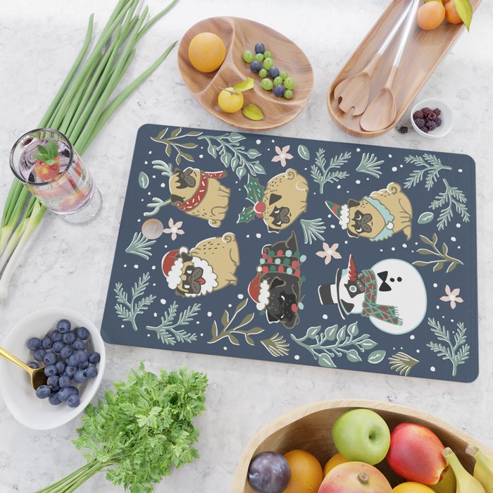 Christmas Pugs Cutting Board Gallery Image 2
