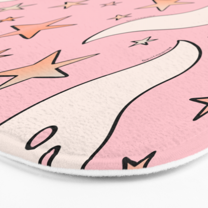 Pastel Ghost Print in Pink Bath Mat Gallery Image 3