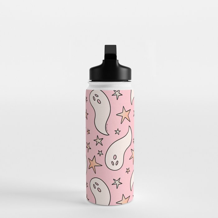 Pastel Ghost Print in Pink Water Bottle Gallery Image 3