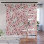 Pastel Ghost Print in Pink Wall Mural Gallery Image 1