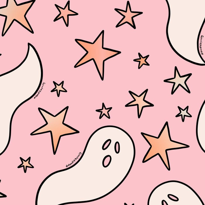 Pastel Ghost Print in Pink Coffee Mug Gallery Image 2