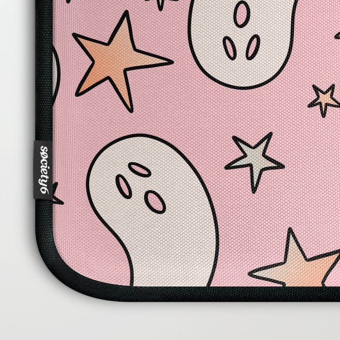 Pastel Ghost Print in Pink Laptop Sleeve Gallery Image 3