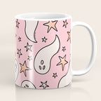 Pastel Ghost Print in Pink Coffee Mug Gallery Image 1