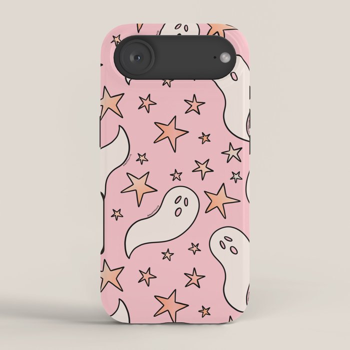 Pastel Ghost Print in Pink iPhone Case Gallery Image 2