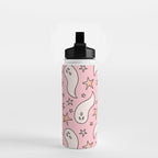 Pastel Ghost Print in Pink Water Bottle Gallery Image 2