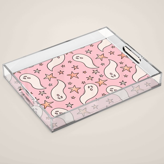 Pastel Ghost Print in Pink Acrylic Tray Gallery Image 1