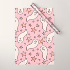 Pastel Ghost Print in Pink Wrapping Paper Gallery Image 1